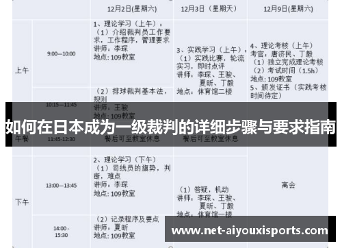 如何在日本成为一级裁判的详细步骤与要求指南